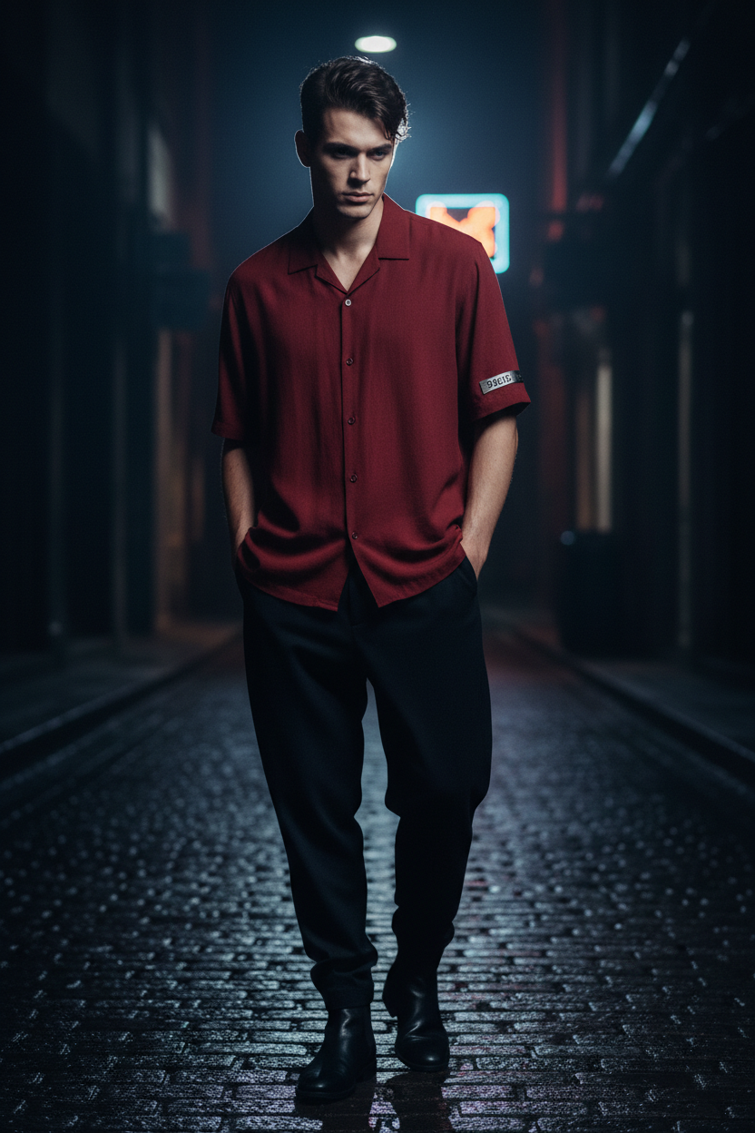 Camisa Manga Corta Rojo Vino - Juventud 2026